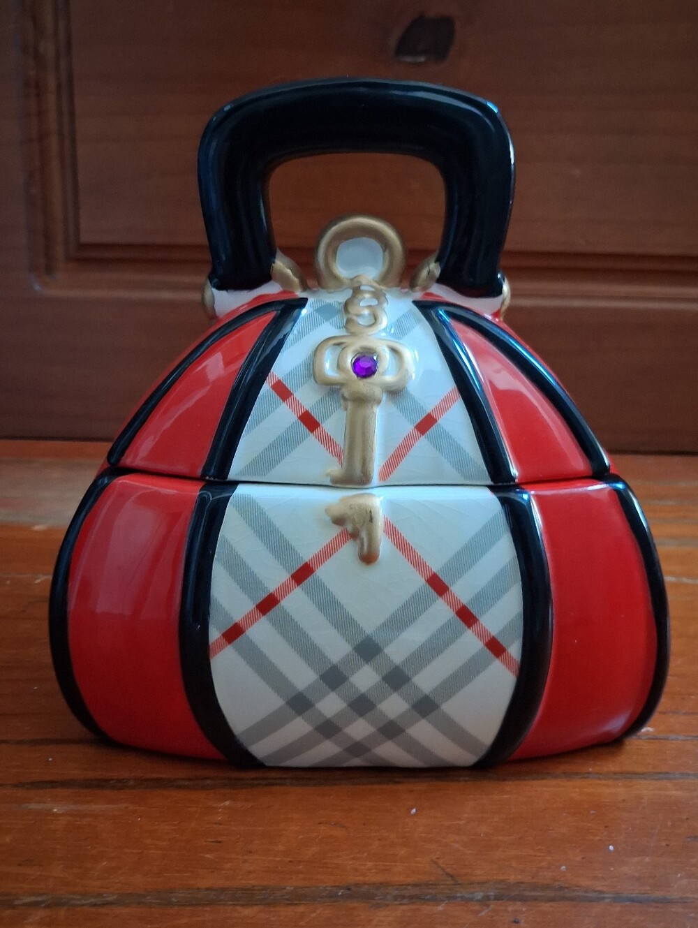 Vintage David's Cookies ~ Ceramic Purse Shaped Cookie Jar